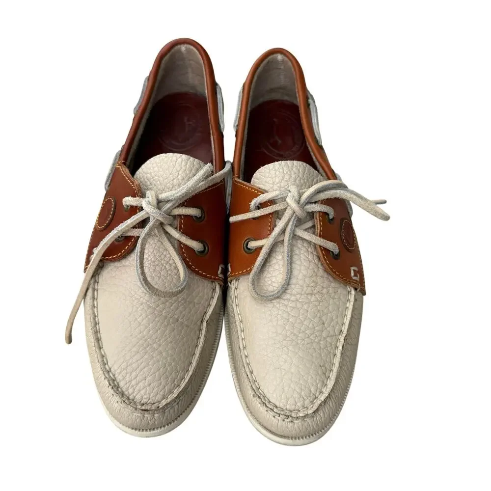 Vintage‎ Dooney & Bourke Regatta Boat Shoes Brown Tan Leather Women's - 8.5